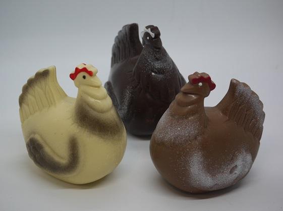 Poules moyennes moulage chocolat artisanal Beauvais Oise