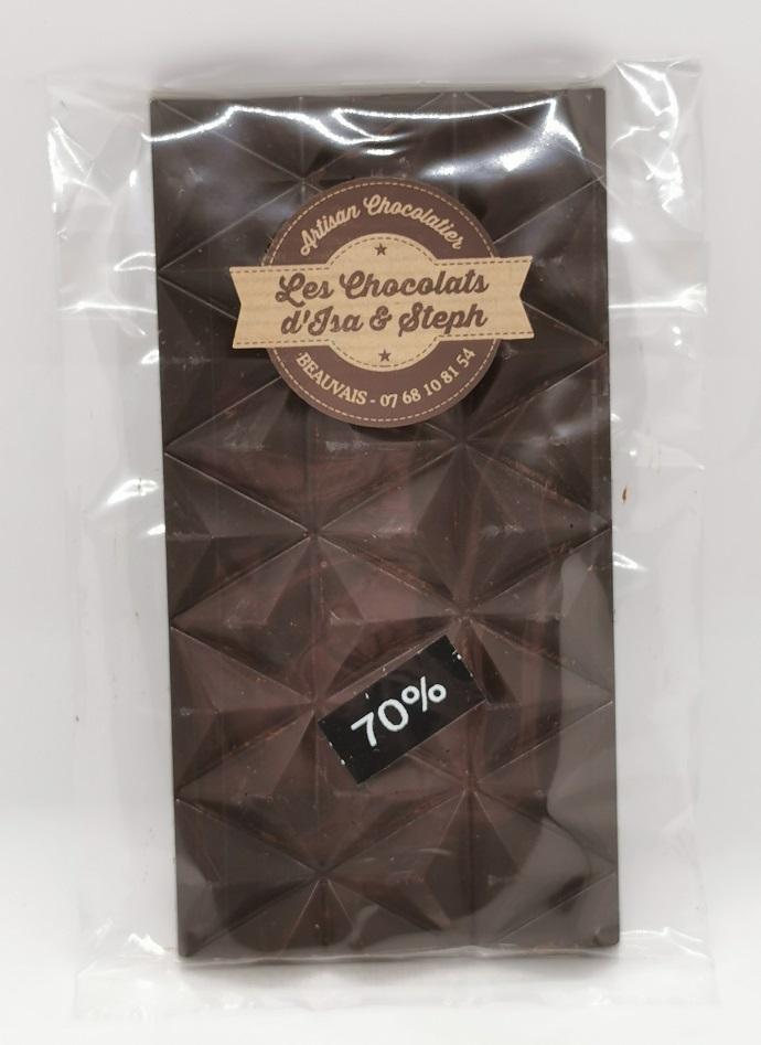 Tablette 70% artisan chocolatier Beauvais Oise